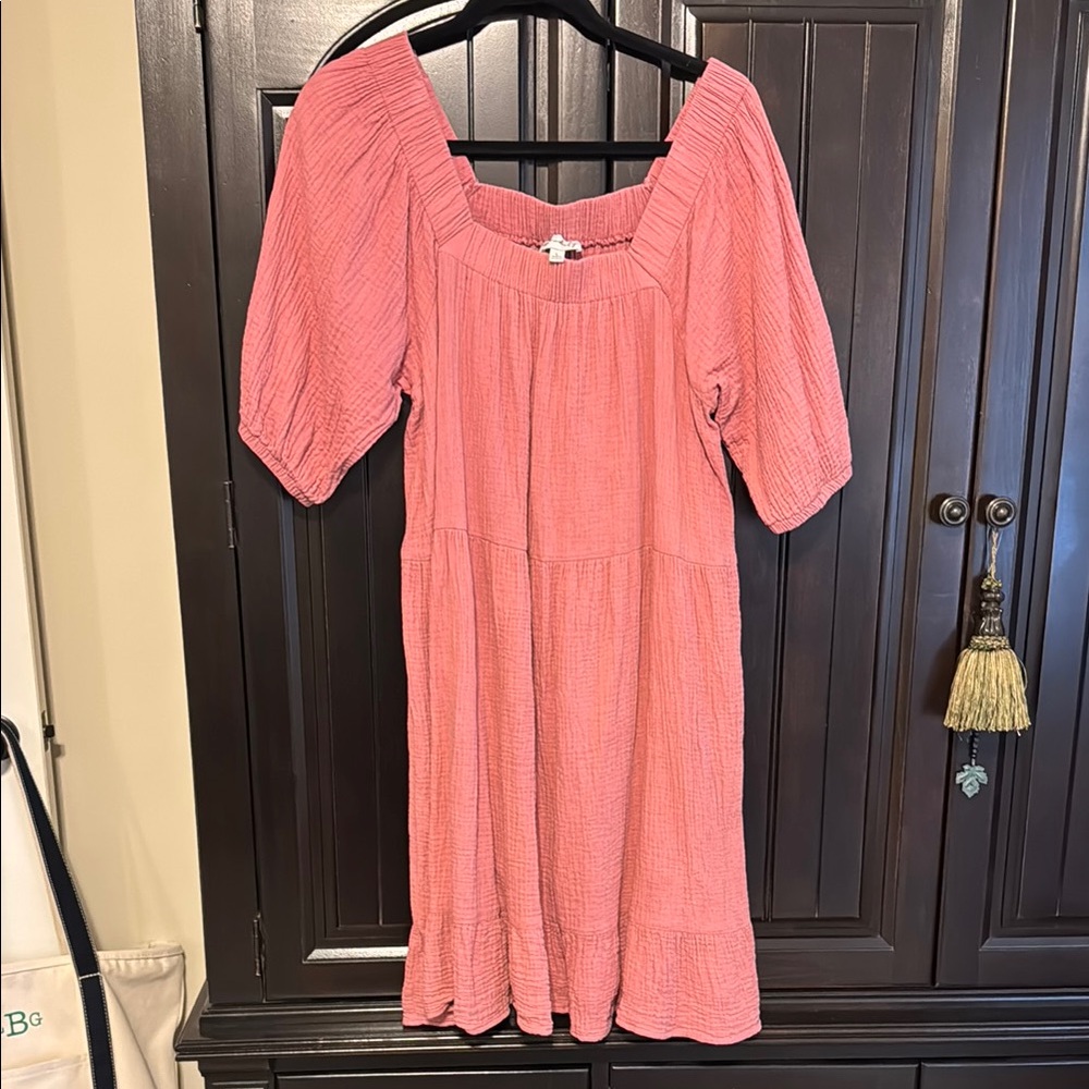 Wonderly coral pink gauze dress